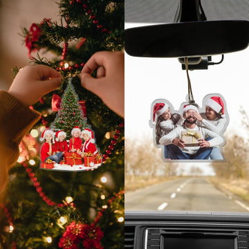 Personalized Christmas Ornaments, Custom Shape With Names, Using My Own Photo, 2024 2D Christmas Décor Tree Bauble Decorations Xmas Ornament Memories Personalized For Christmas Family Keepsake - uniqicon