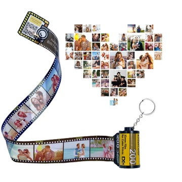 Personalized Customized Memory Retro Camera Film HD Photo Album Film Roll Keychain F2 Voice Message Creative Birthday Valentine Christmas Graduation Friend Anniversary Gift Souvenir Customized Handmade - uniqicon