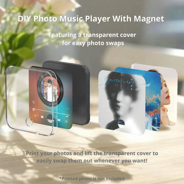 Fridge Magnet Music Personalised Photo,Customised Custom Songs Picture Insert, DIY Anniversary Unique Gifts For Couples Lovers Wedding Valentines Day, Birthday Her Girlfriend Boyfriend Wife Christmas