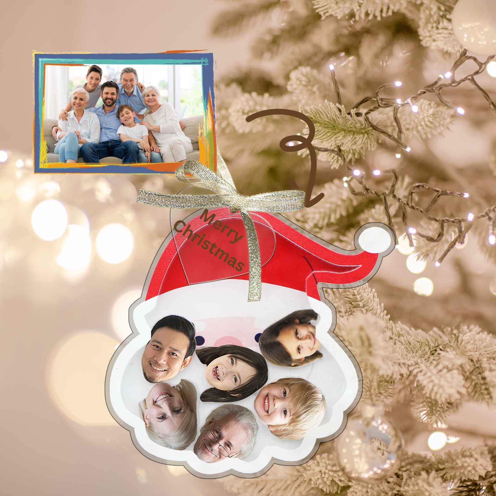 Personalized Photo Shaker Ornaments, 2024 Christmas Ball Tree Decorations Acrylic Bauble Ornament With Name Using My Photo, Xmas Décor Ornaments Personalized Memories For Christmas Family Keepsake - uniqicon