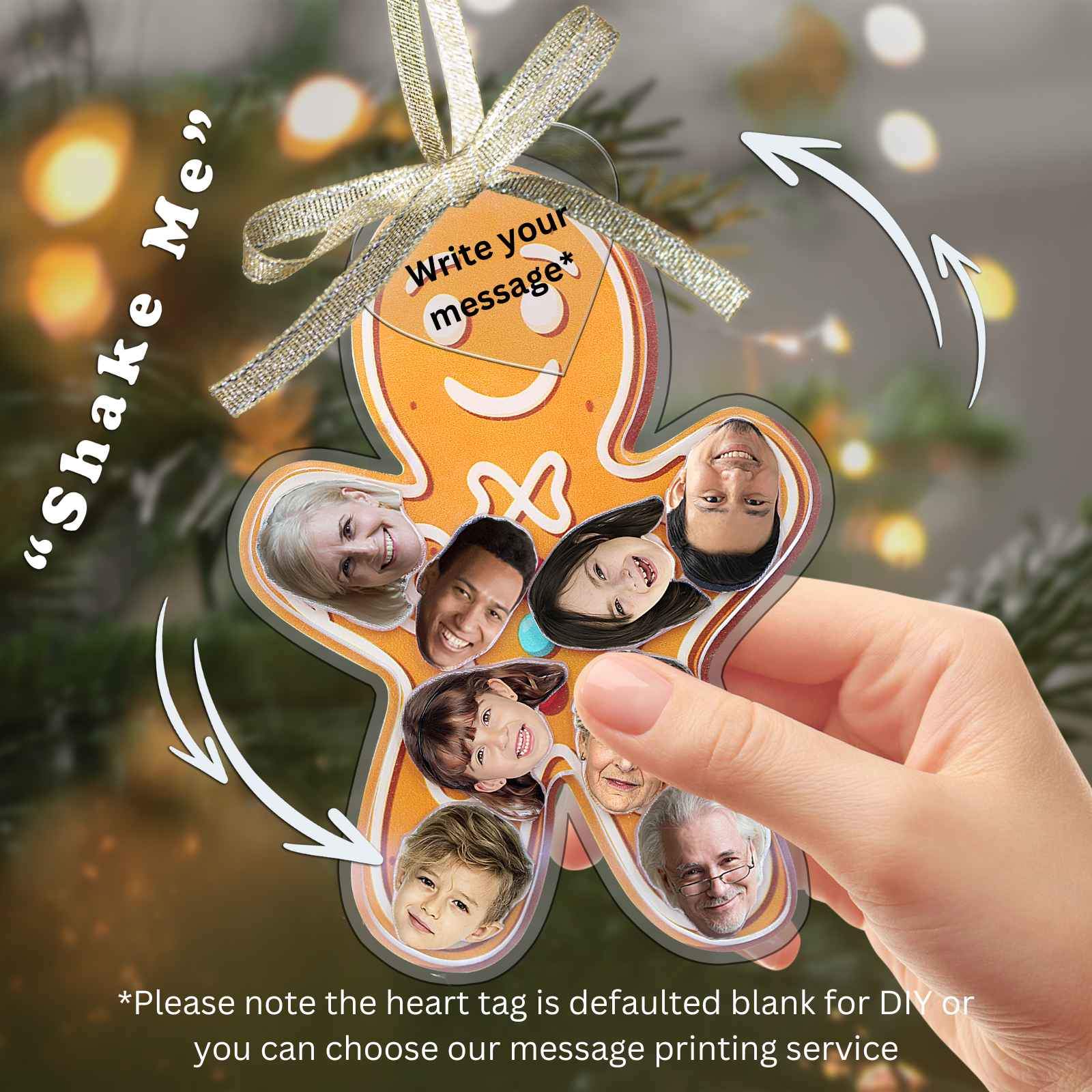 Personalized Photo Shaker Ornaments, 2024 Christmas Ball Tree Decorations Acrylic Bauble Ornament With Name Using My Photo, Xmas Décor Ornaments Personalized Memories For Christmas Family Keepsake - uniqicon