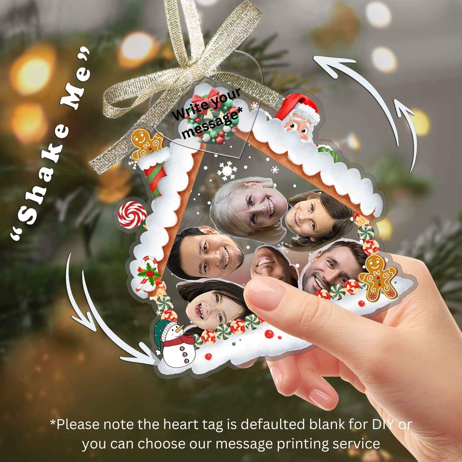 Personalized Photo Shaker Ornaments, 2024 Christmas Ball Tree Decorations Acrylic Bauble Ornament With Name Using My Photo, Xmas Décor Ornaments Personalized Memories For Christmas Family Keepsake - uniqicon
