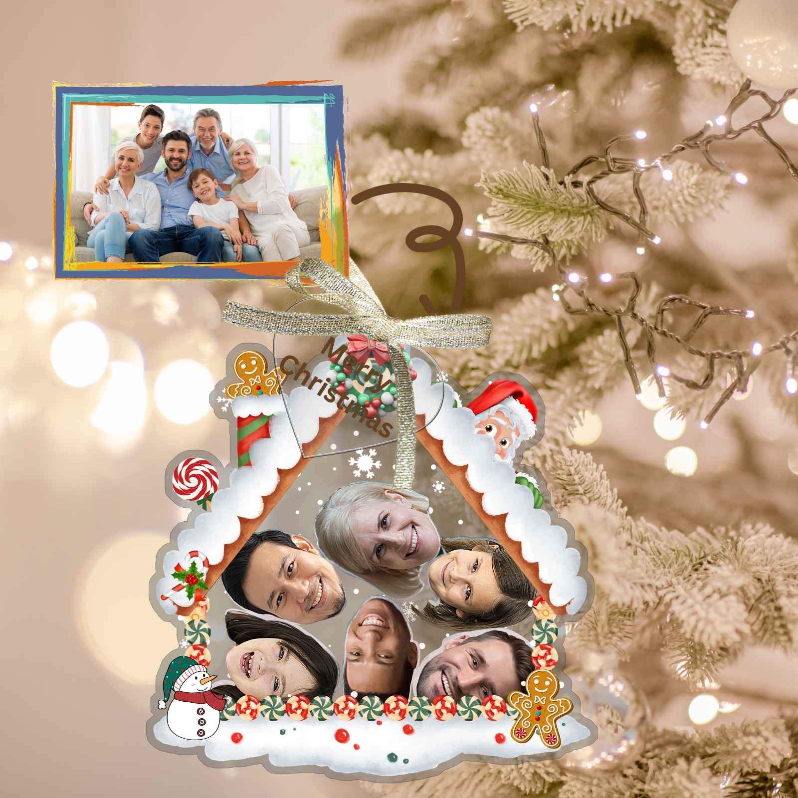 Personalized Photo Shaker Ornaments, 2024 Christmas Ball Tree Decorations Acrylic Bauble Ornament With Name Using My Photo, Xmas Décor Ornaments Personalized Memories For Christmas Family Keepsake - uniqicon