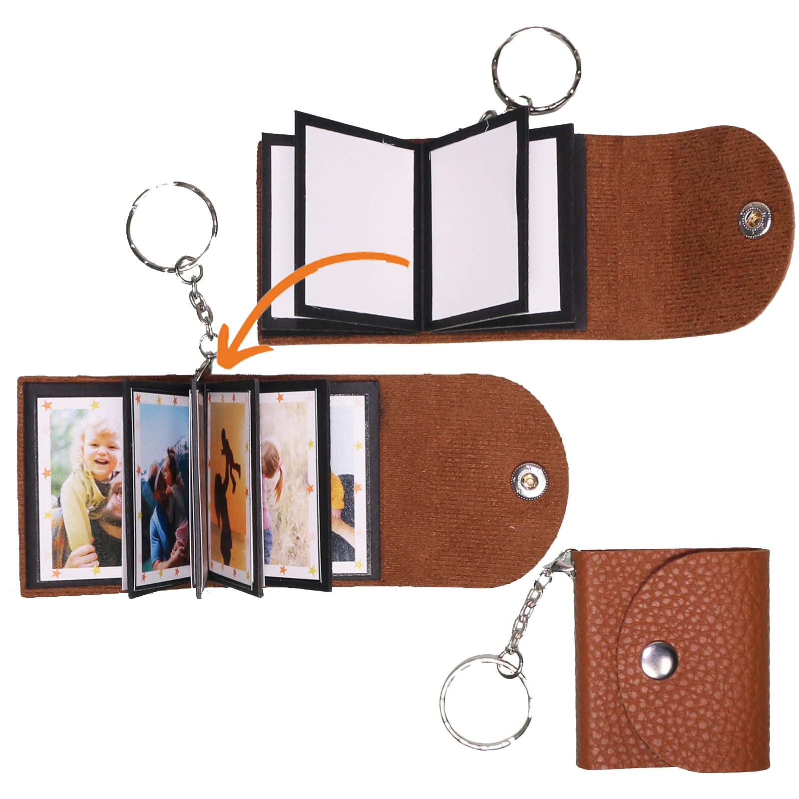 Mini Photo Keychain, Picture Keychains Personalized Album for Family, Boyfriend, Couples, Dog, Friends - uniqicon