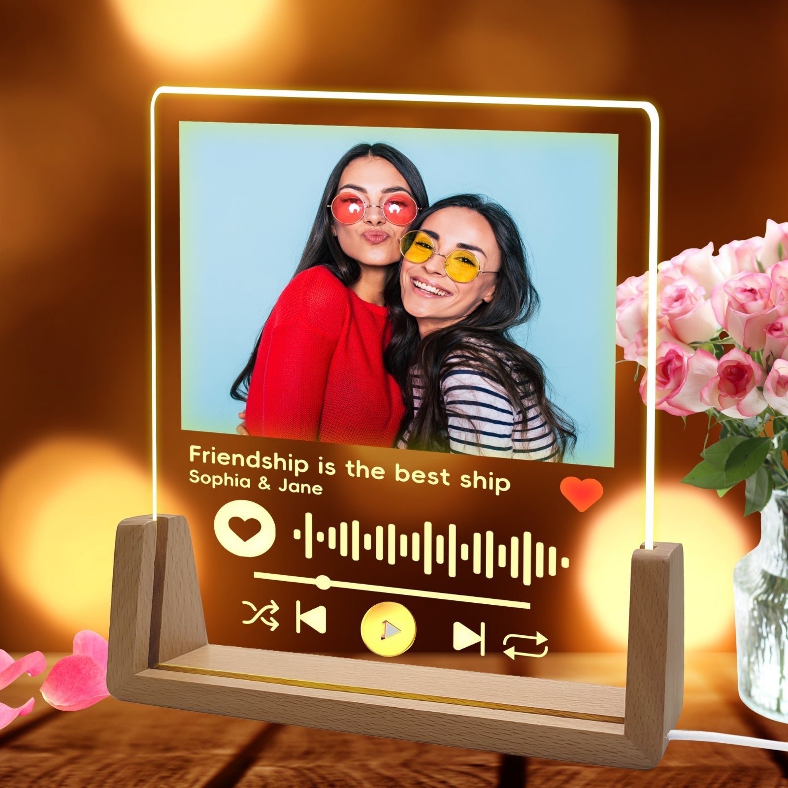 Personalised Spotify Friend Plaque — Best Friend Birthday with Voice Message - uniqicon