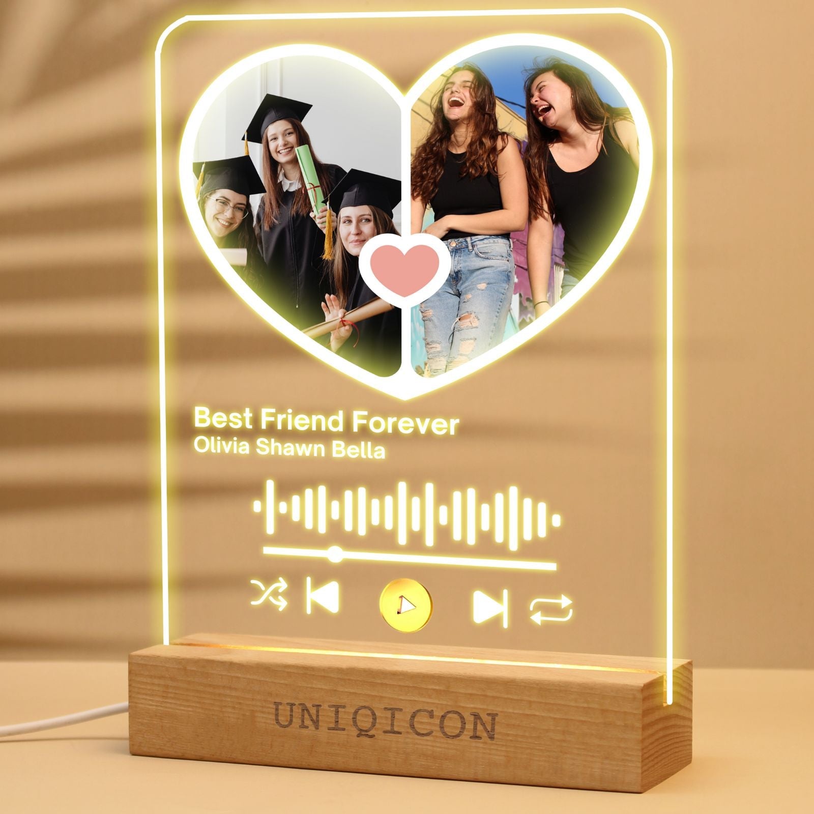 uniqicon Spotify Plaque QR Code music Acrylic picture frames Birthday Personalized Gifts for boyfriend women him sister - uniqicon