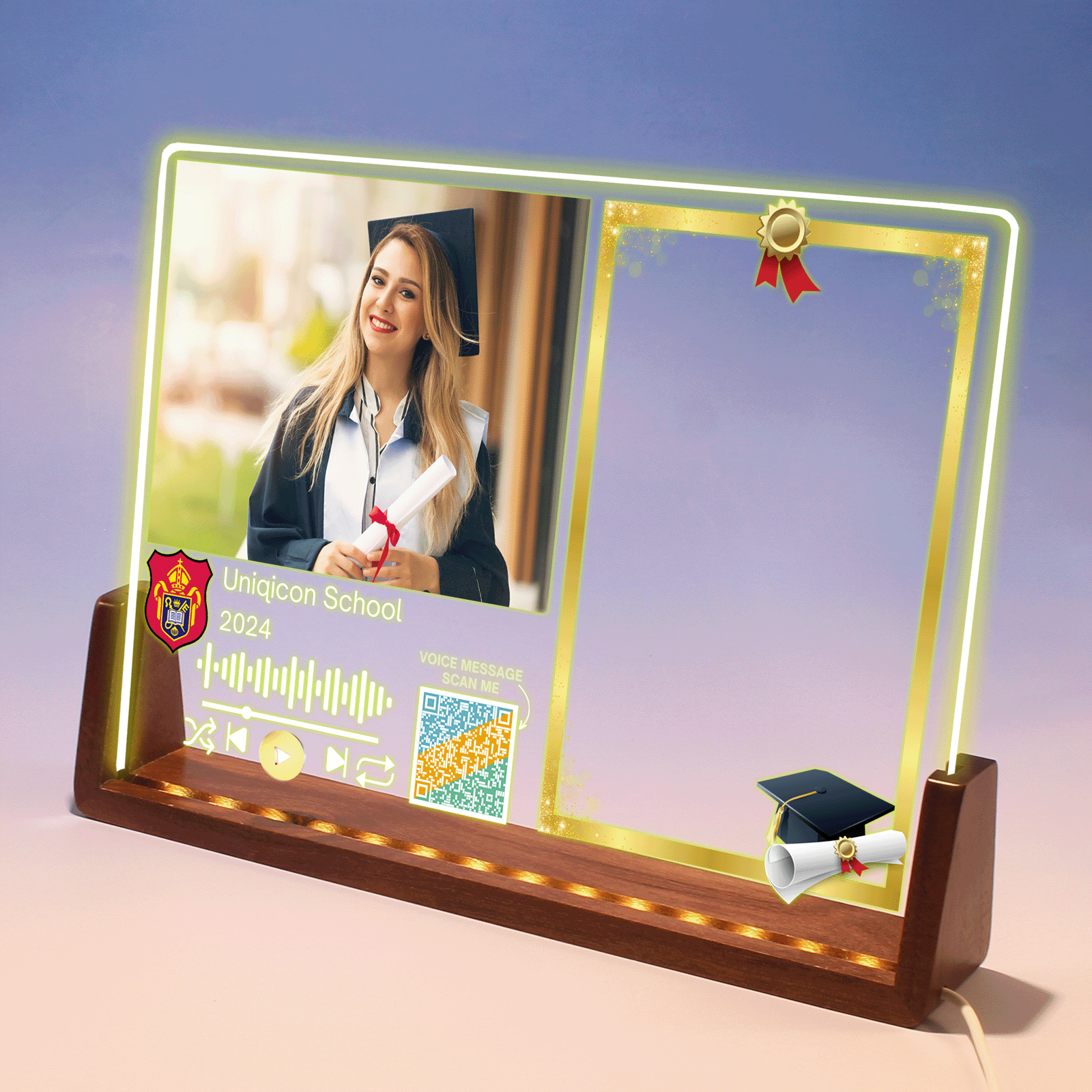 uniqicon Spotify Plaque QR Code music Acrylic picture frames Birthday Personalized Gifts for boyfriend women him sister - uniqicon