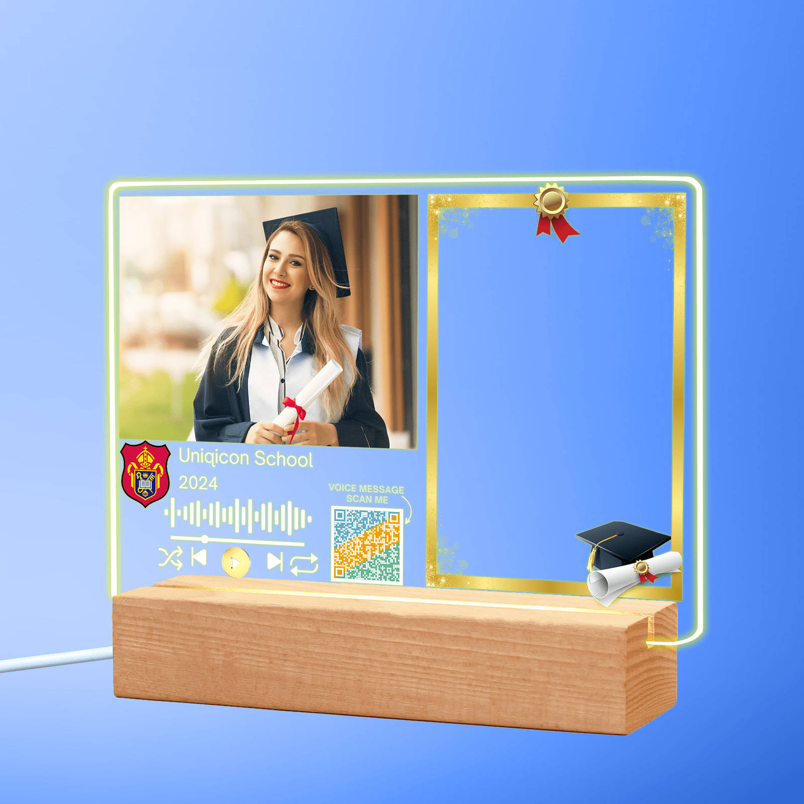 uniqicon Spotify Plaque QR Code music Acrylic picture frames Birthday Personalized Gifts for boyfriend women him sister - uniqicon