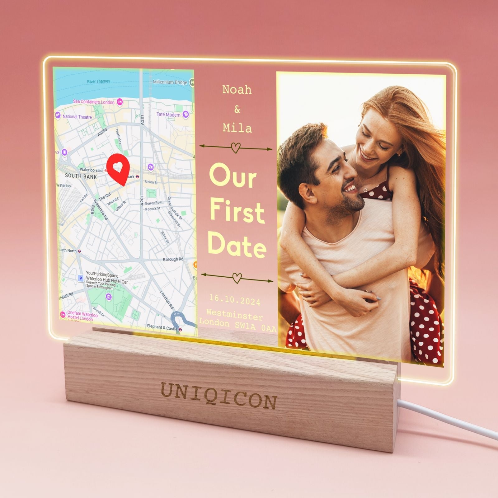 uniqicon Spotify Plaque QR Code music Acrylic picture frames Birthday Personalized Gifts for boyfriend women him sister - uniqicon