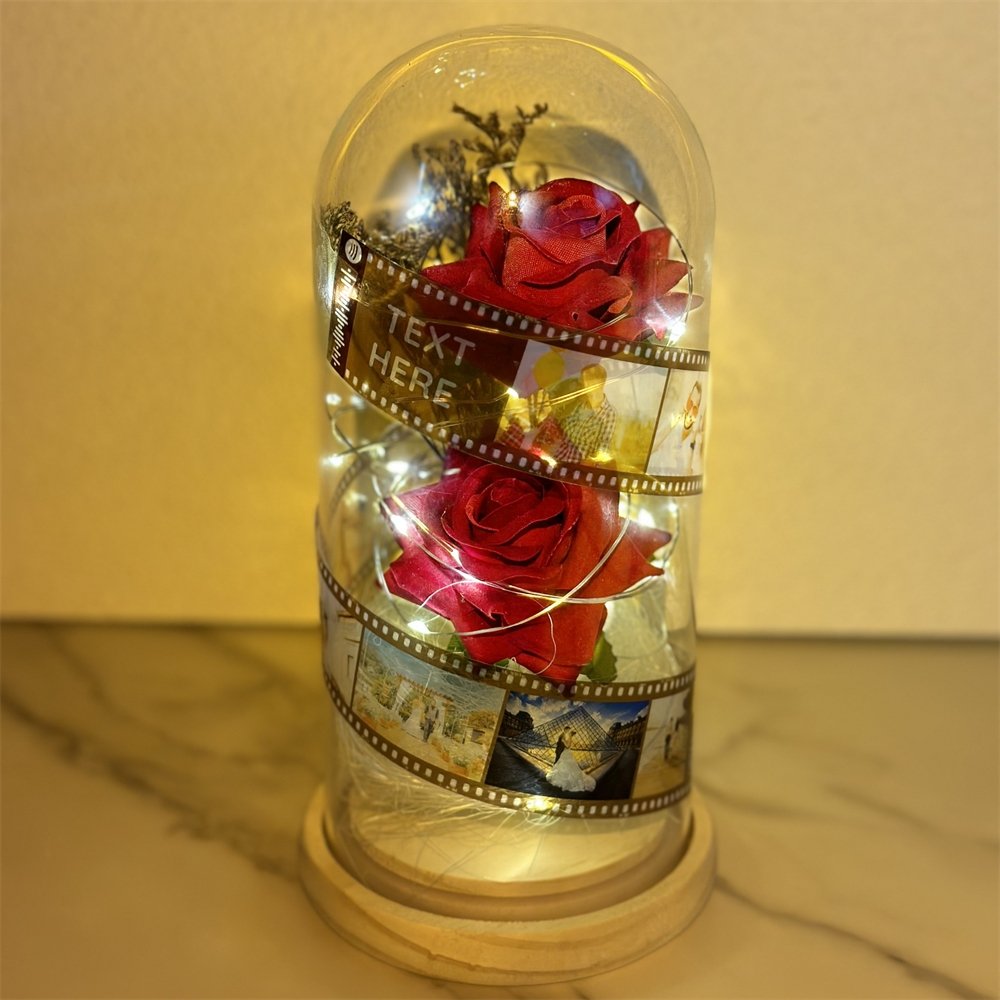 Anniversary & Valentine's Day Gifts For Mom Women, Personalized Rose Lamp, Mother's Day, Birthday Presents For Mom,Girlfriends & Wives Handmade Roses Flowers Galaxy Eternal Enchanted Rose Glass Dome With Message 2F - uniqicon