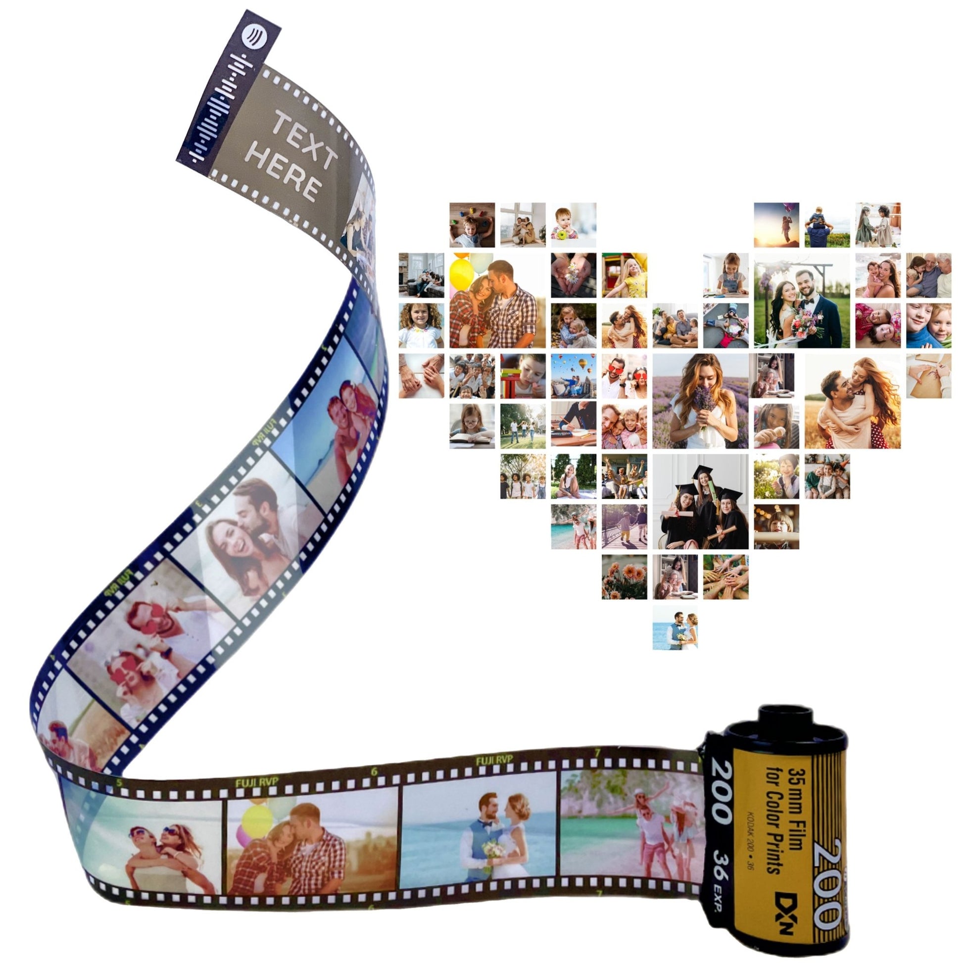 Personalized Customized Memory Retro Camera Film HD Photo Album Film Roll Keychain Spotify Voice Message Creative Birthday Valentine Christmas Graduation Friend Anniversary Gift Souvenir Customized Handmade - uniqicon